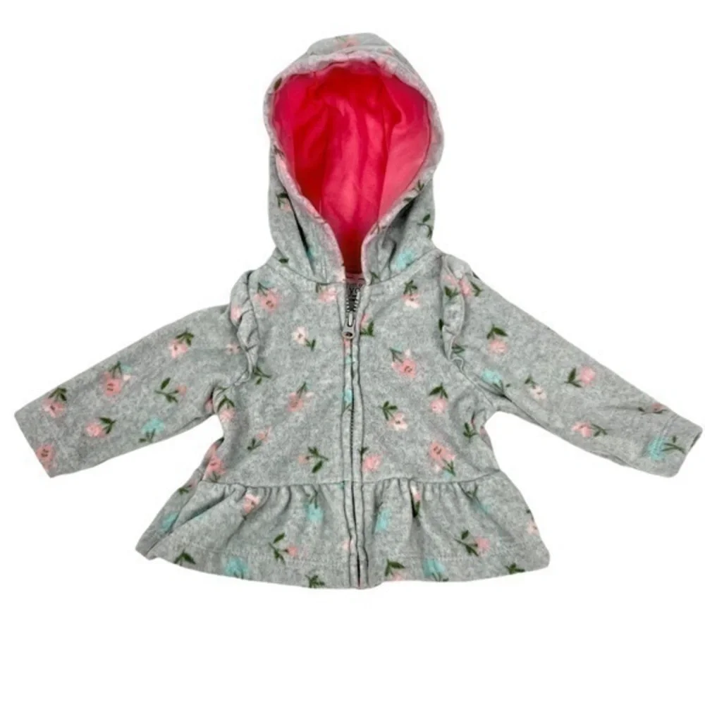 Carter’s Jacket / Hoodie | Baby NB Newborn | Gray Floral